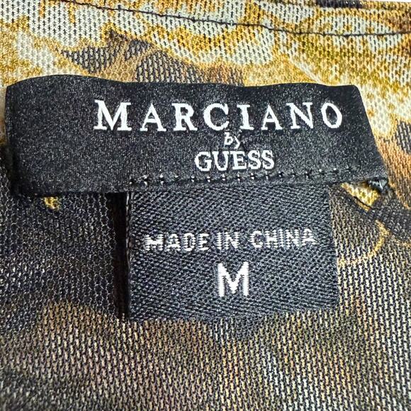 Marciano by Guess black moody floral rouched long sleeve blouse - medium - Picture 6 of 8